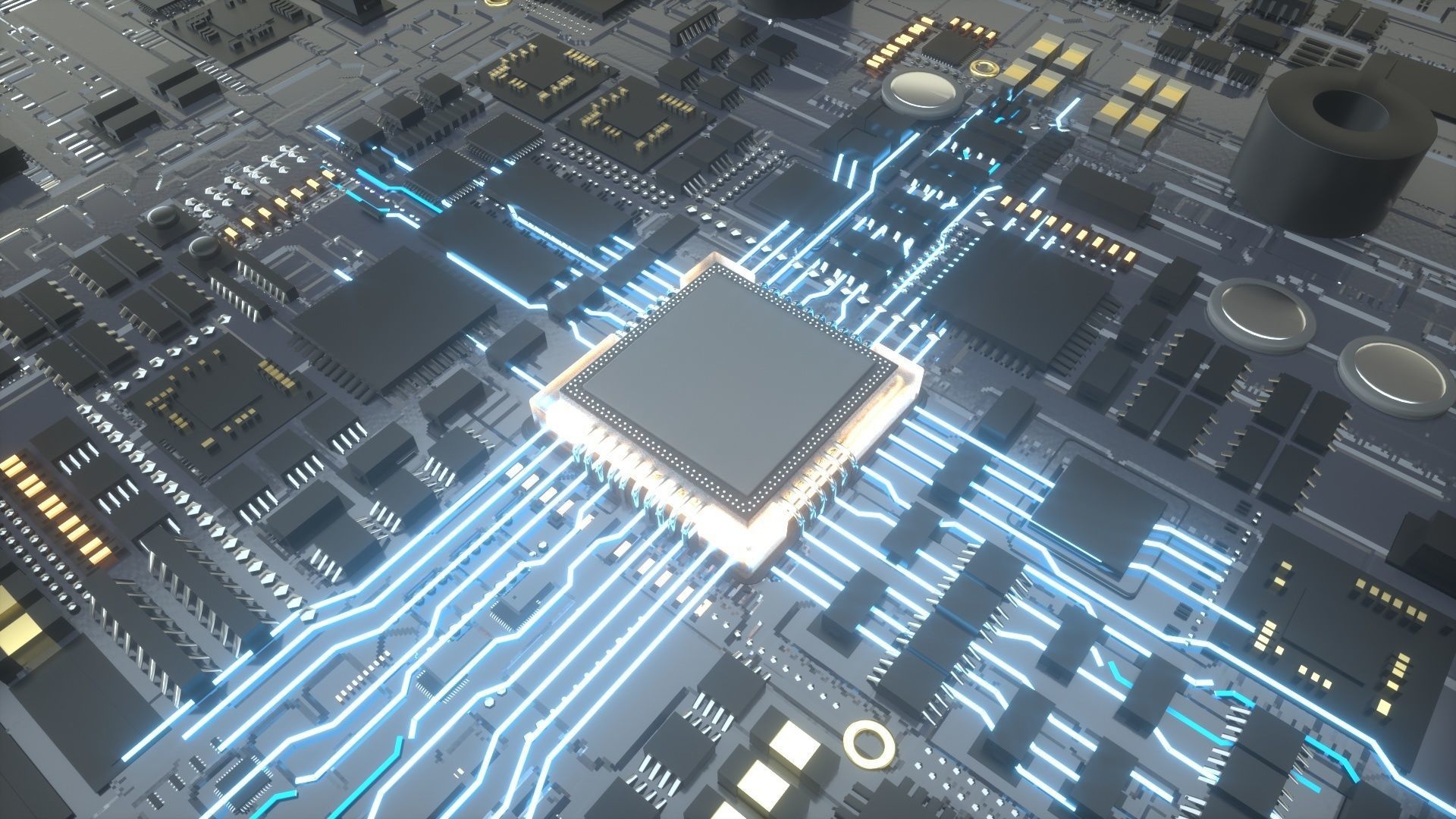 CPU motherboard 3D model_1