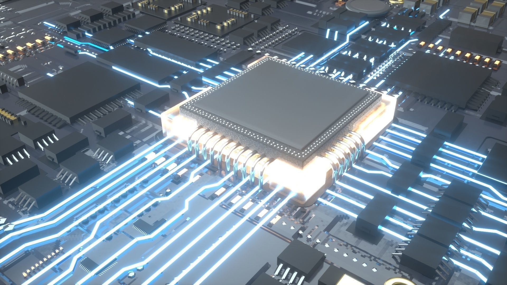 CPU motherboard 3D model_2