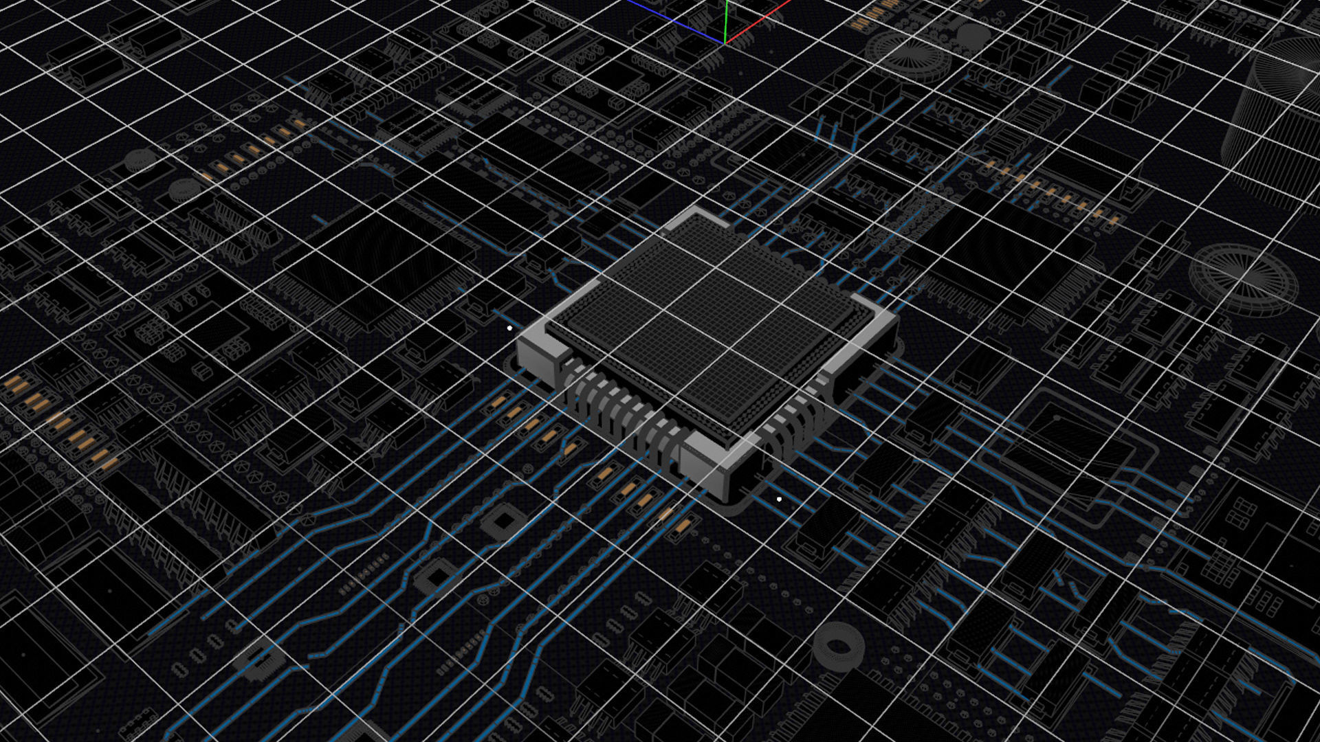 CPU motherboard 3D model_3