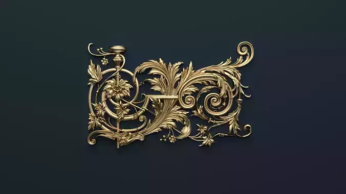 Classic decor ornament v-3D model05 3D model