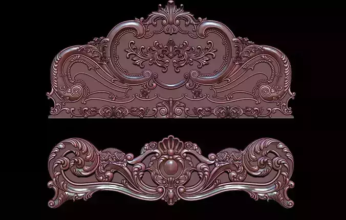  Classic Bed  3D relief models 3D print model