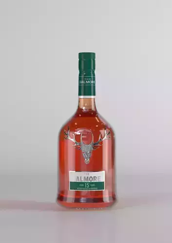 Dalmore 3D Model bottle of whisky with deer