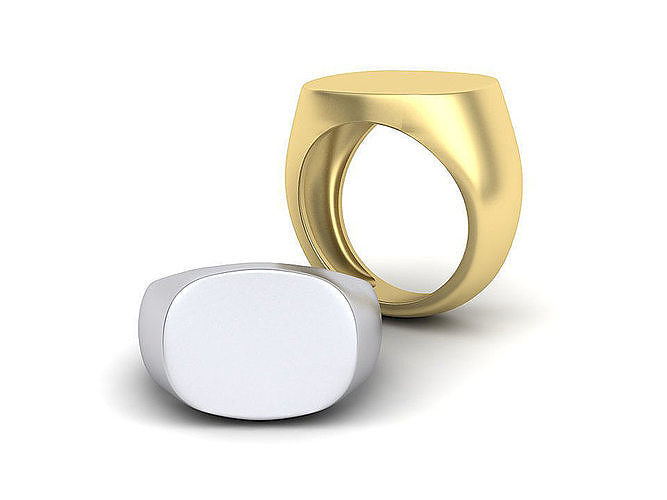 Men Signet Ring 3dmodel two versions  3D print model