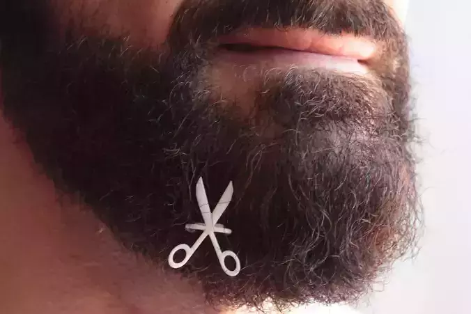 Scissors for beard - front wearing 3D print model
