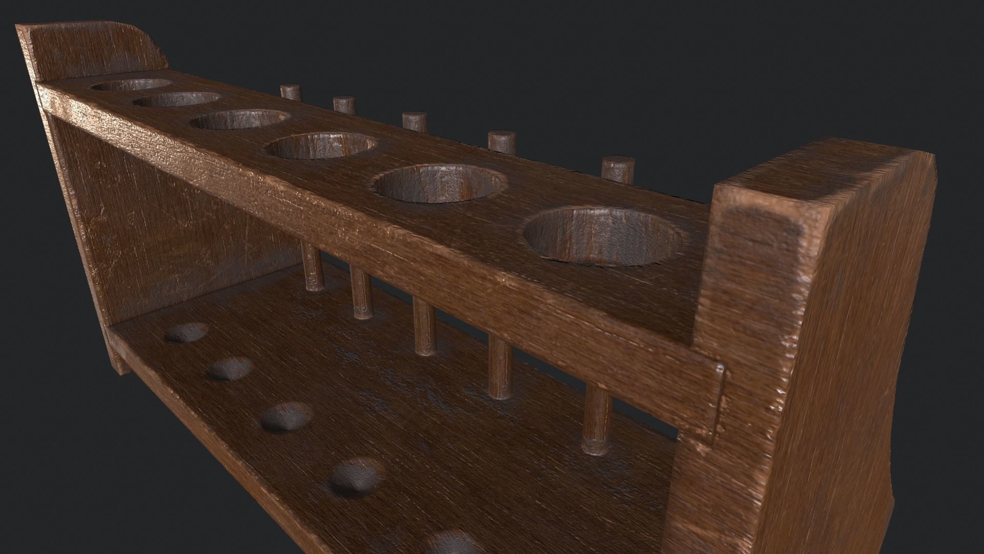 Test Tube Rack Low-poly 3D model_13
