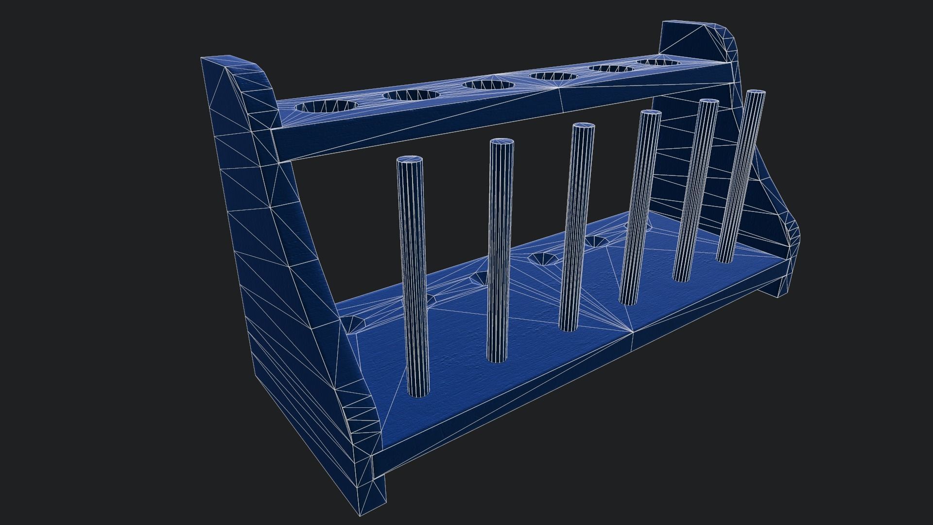 Test Tube Rack Low-poly 3D model_17