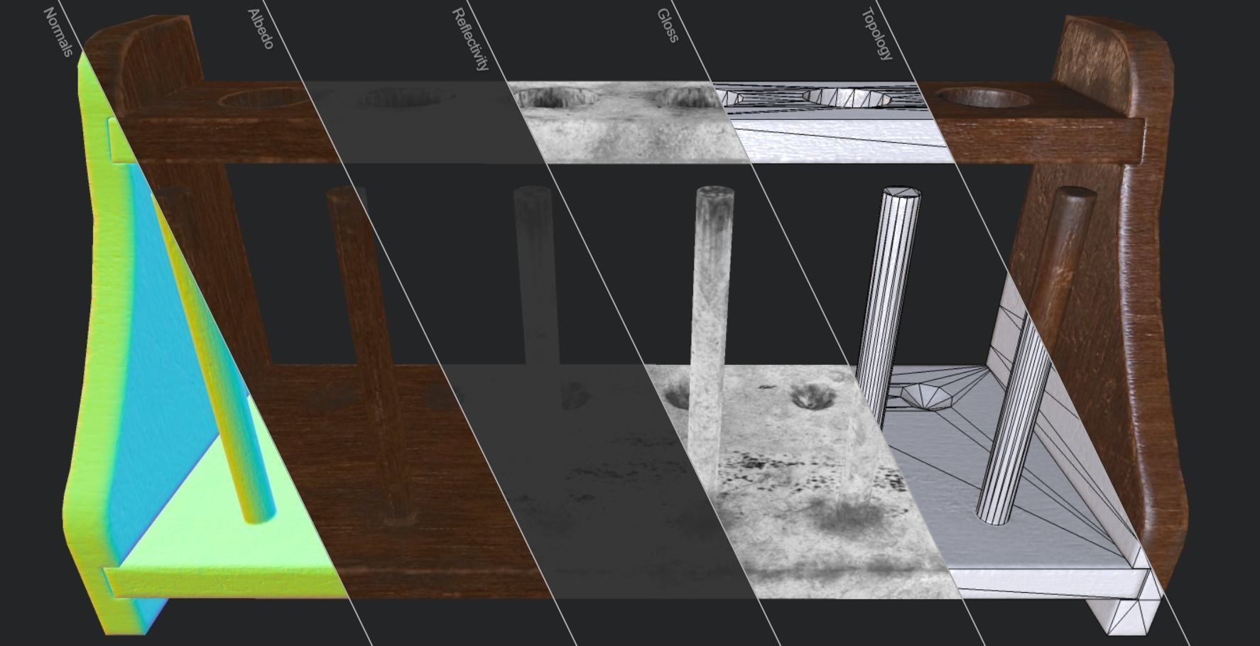 Test Tube Rack Low-poly 3D model_22