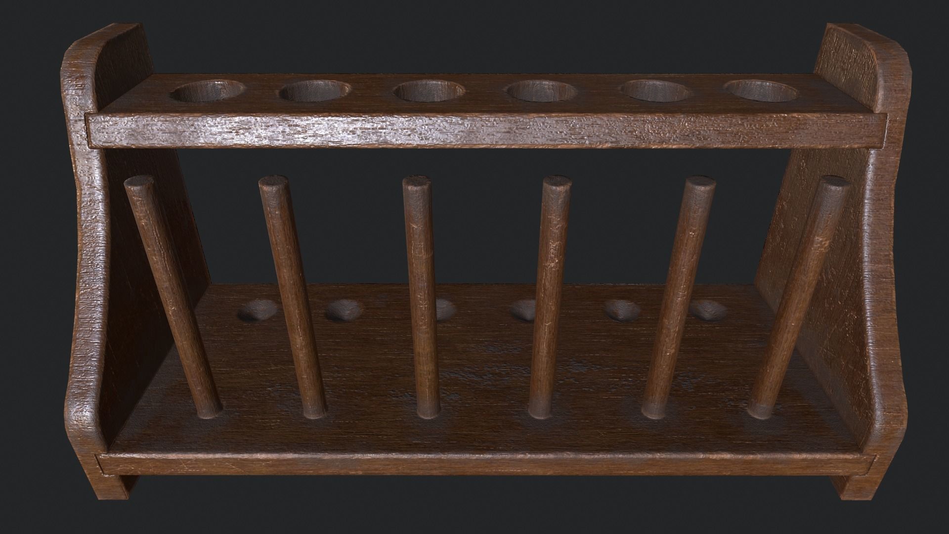 Test Tube Rack Low-poly 3D model_2