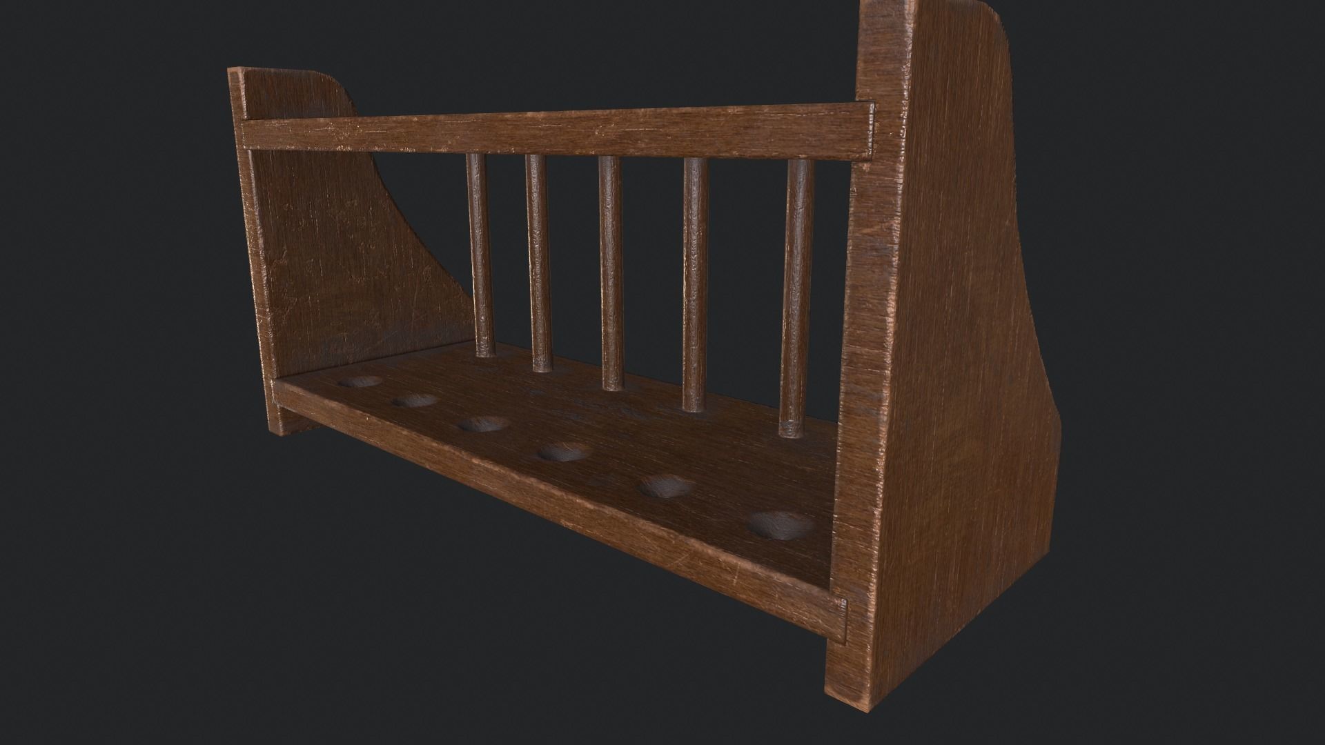 Test Tube Rack Low-poly 3D model_7