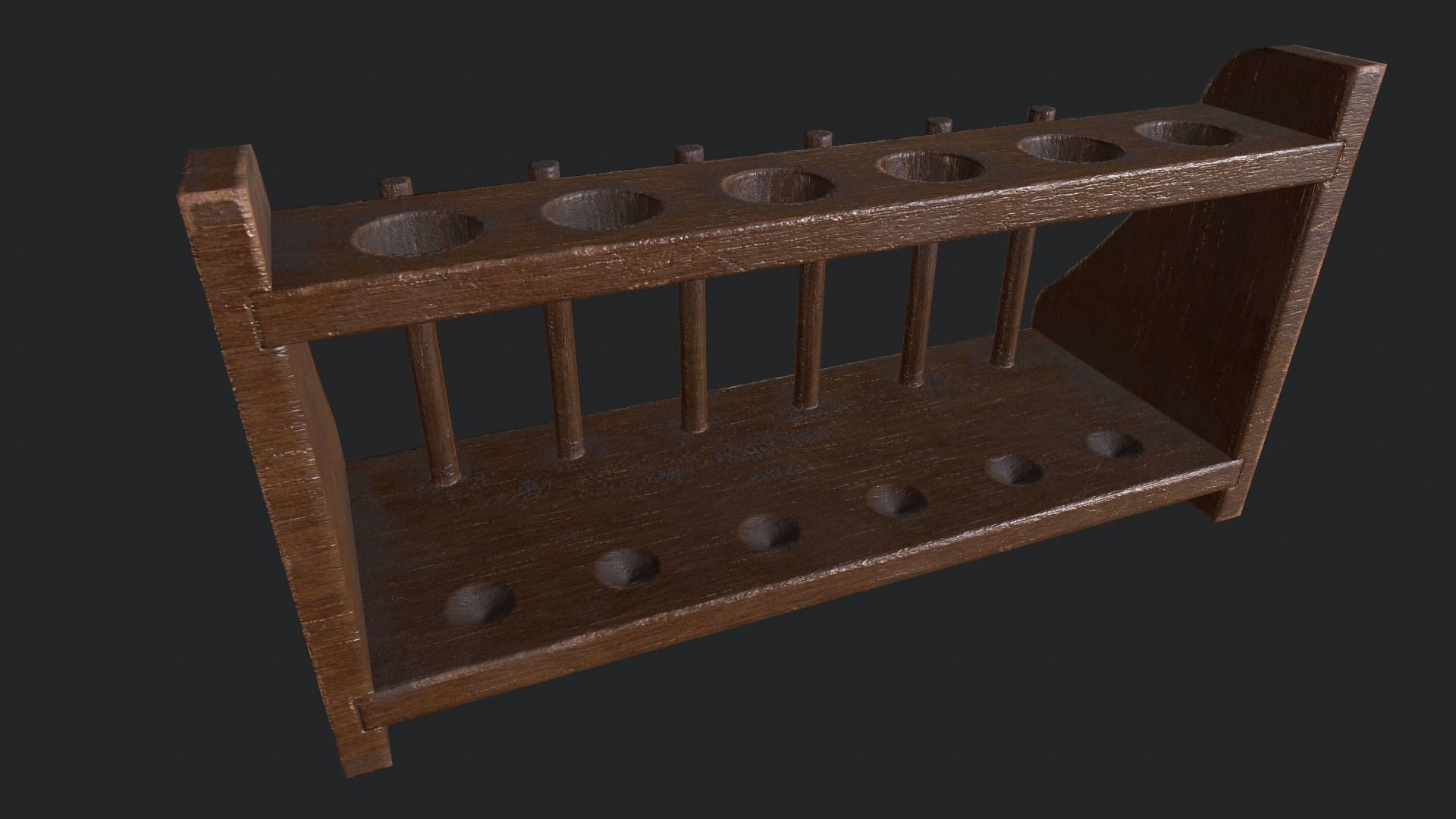 Test Tube Rack Low-poly 3D model_5