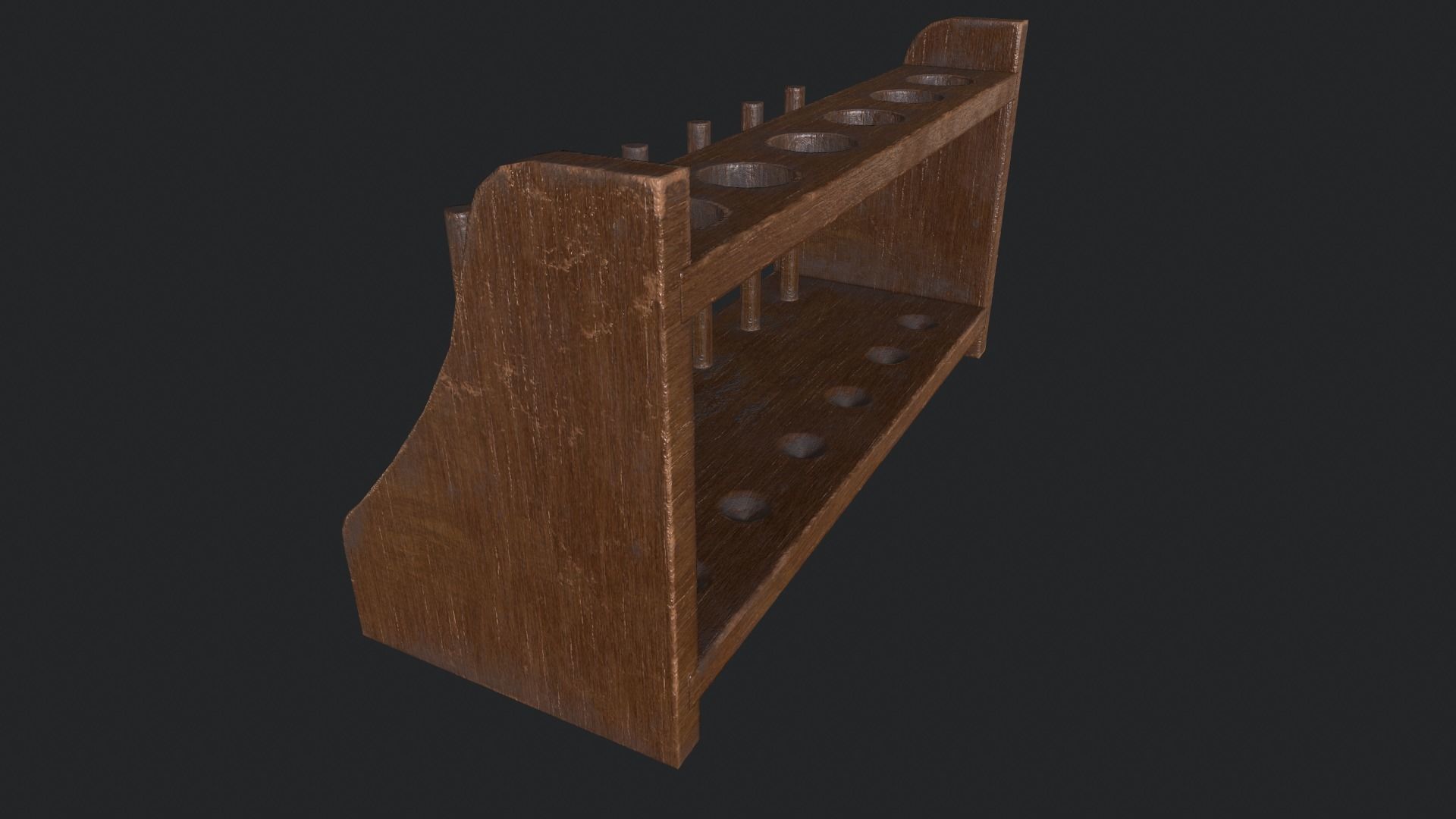 Test Tube Rack Low-poly 3D model_9