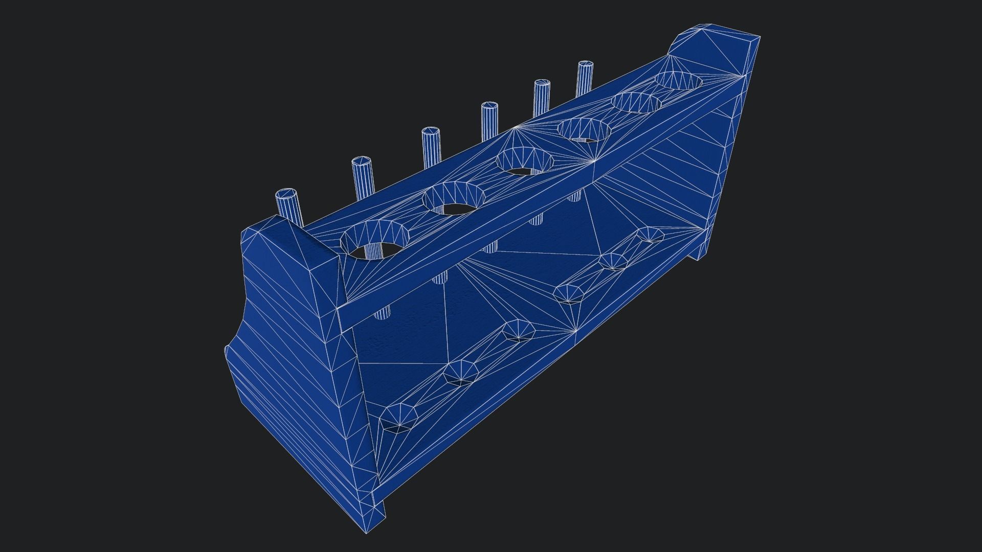 Test Tube Rack Low-poly 3D model_20