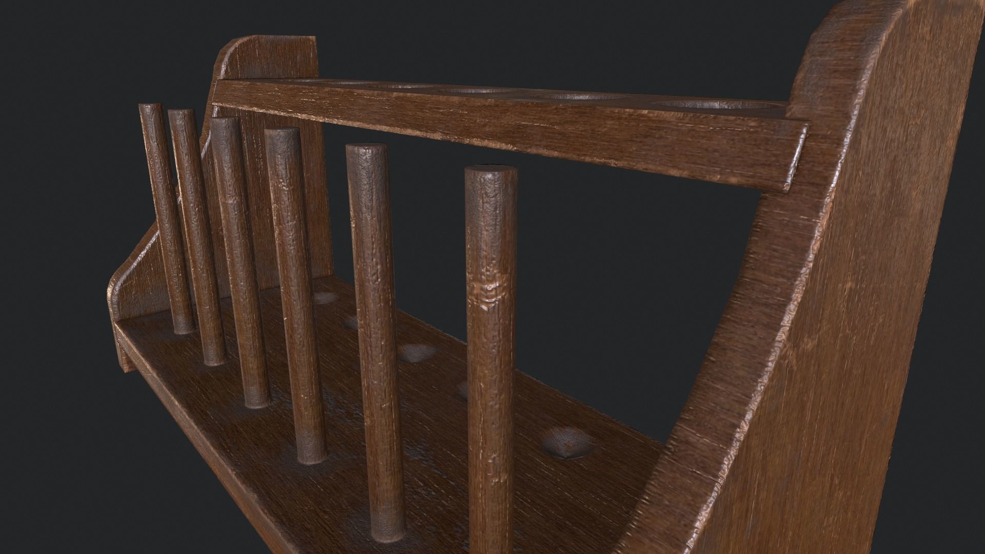 Test Tube Rack Low-poly 3D model_12