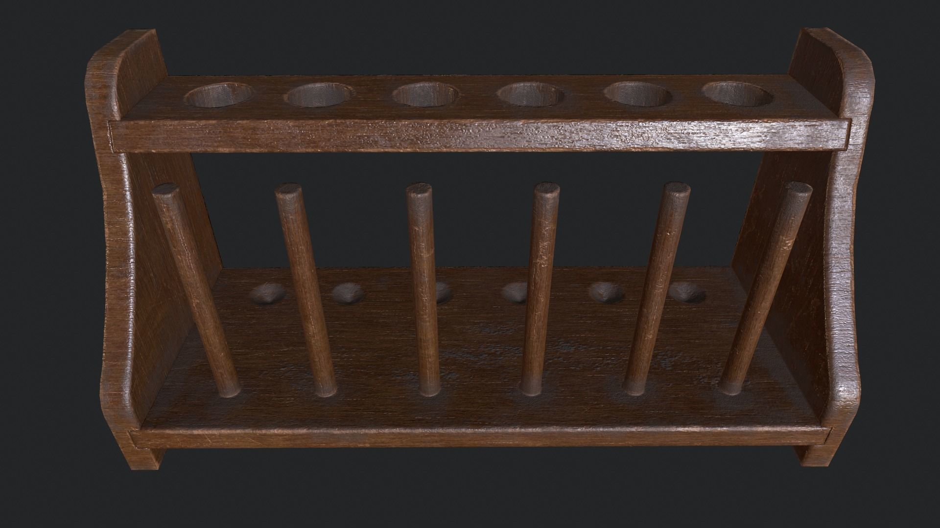 Test Tube Rack Low-poly 3D model_4