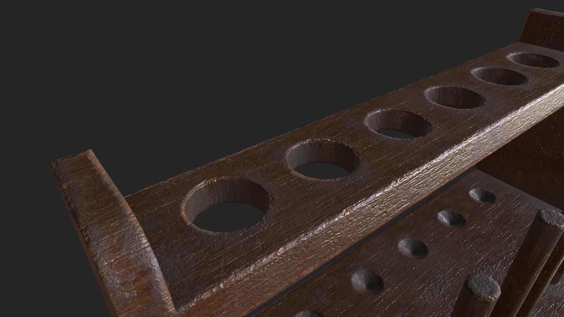 Test Tube Rack Low-poly 3D model_10