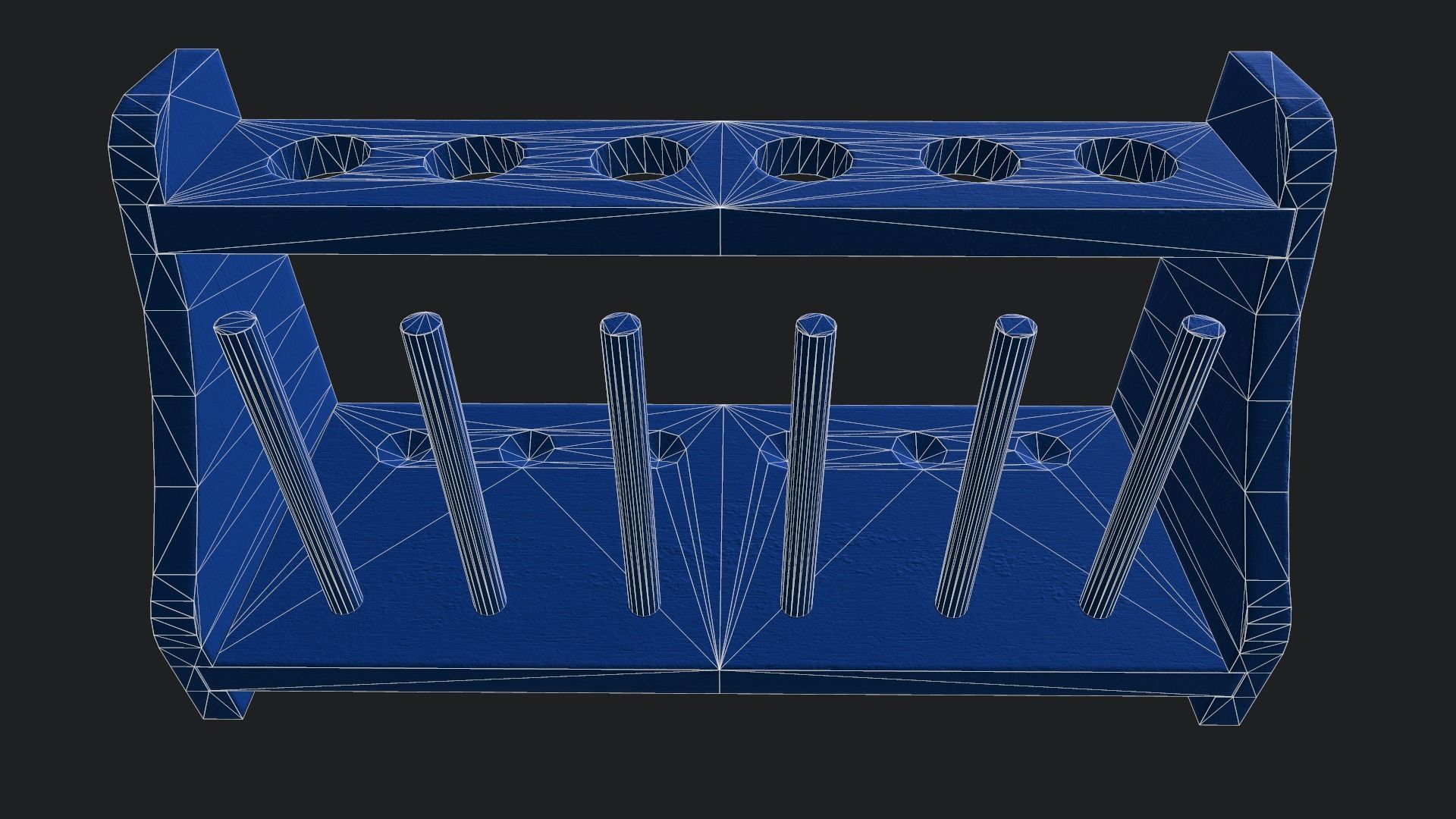 Test Tube Rack Low-poly 3D model_15