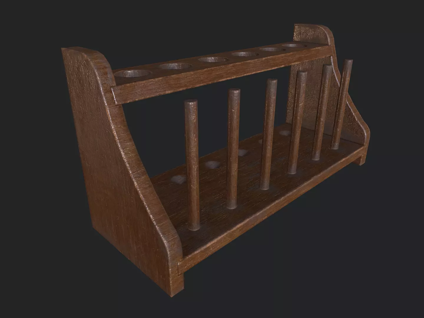 Test Tube Rack Low-poly 3D model_0
