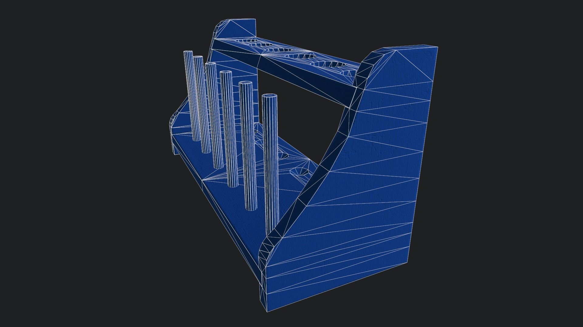 Test Tube Rack Low-poly 3D model_16