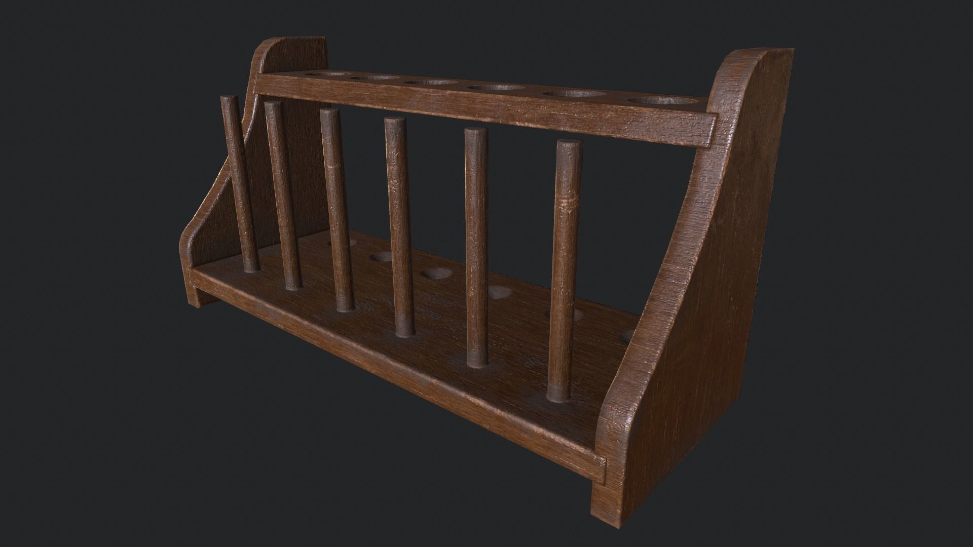 Test Tube Rack Low-poly 3D model_3