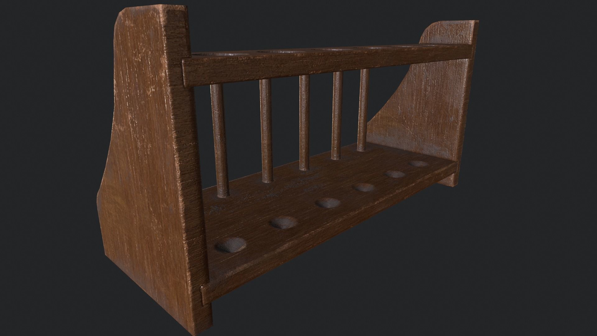 Test Tube Rack Low-poly 3D model_6