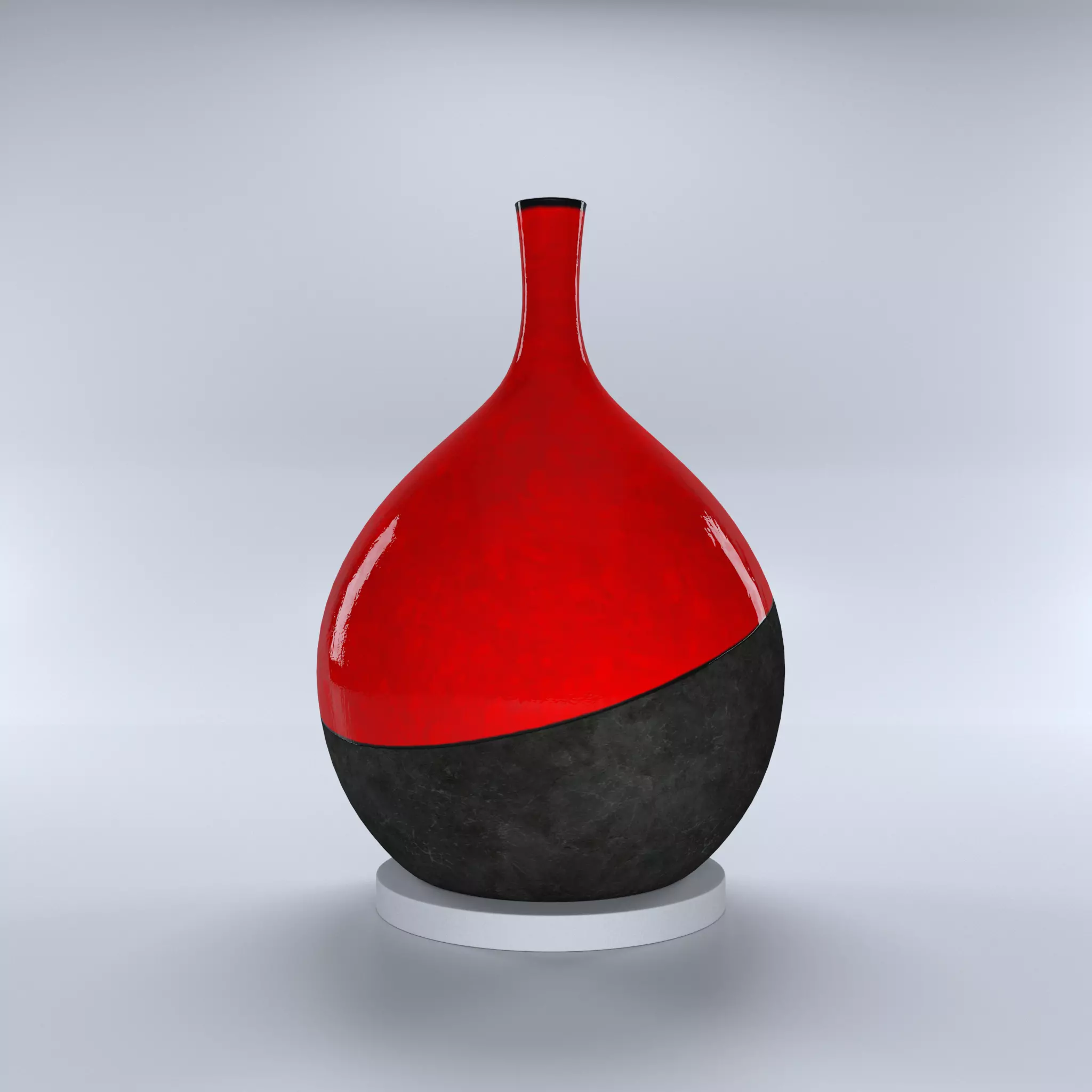 Vase - Concrete and Red Ceramic - 60 cm high 3D model