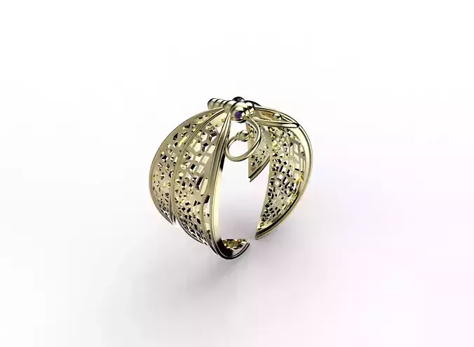 OC-BUTTLER dragonfly ring gold