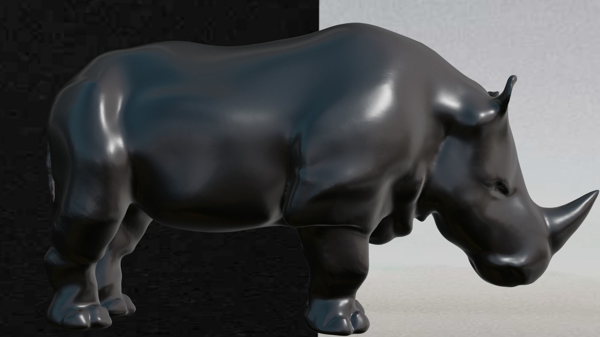Rhino rhinoceros animation 3D print model_1