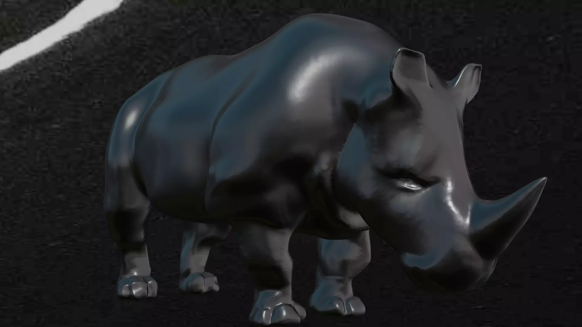 Rhino rhinoceros animation 3D print model_0
