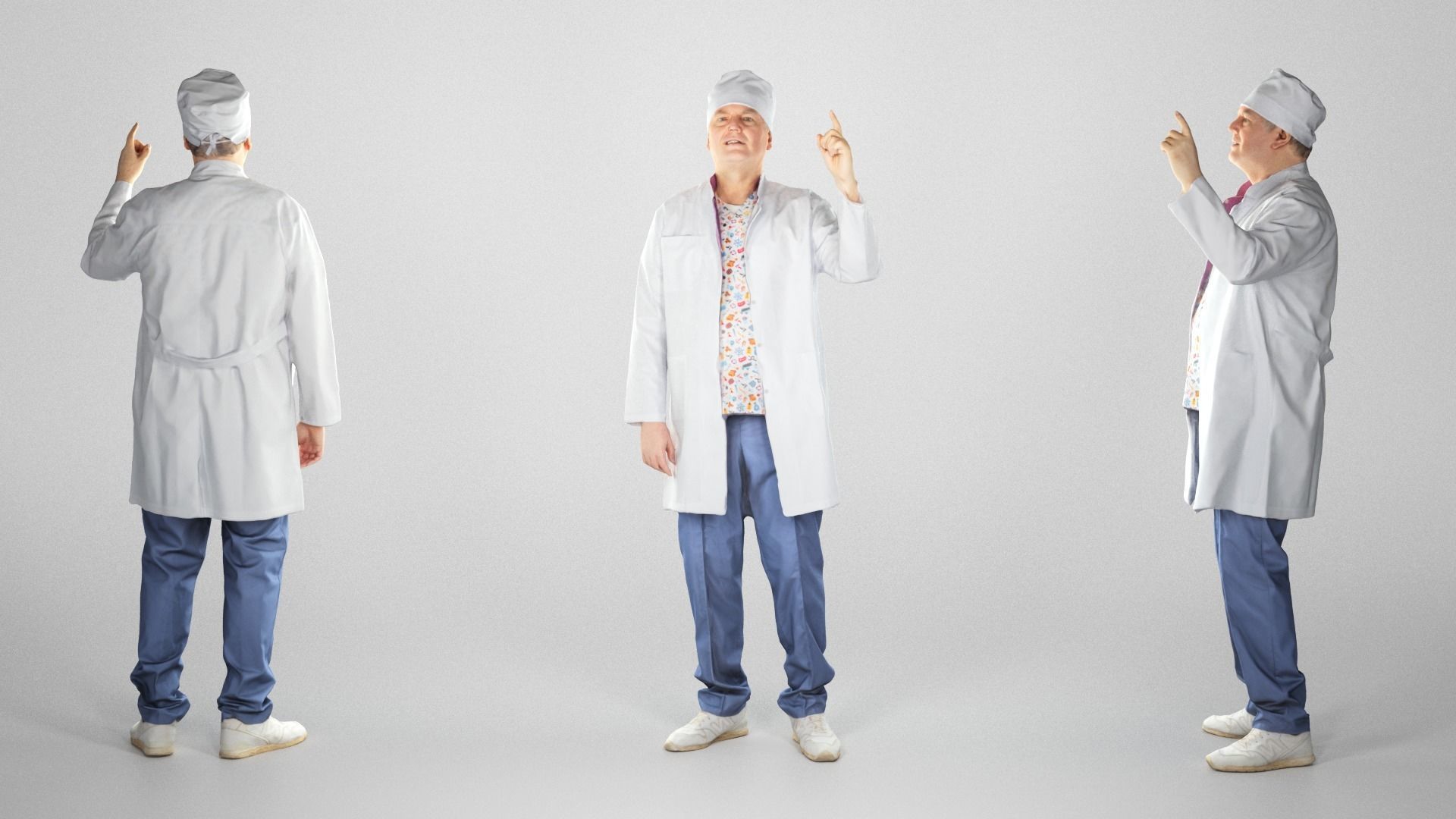 Man in a medical uniform posing 197 Low-poly 3D model_2