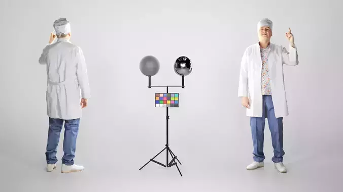 Man in a medical uniform posing 197 Low-poly 3D model