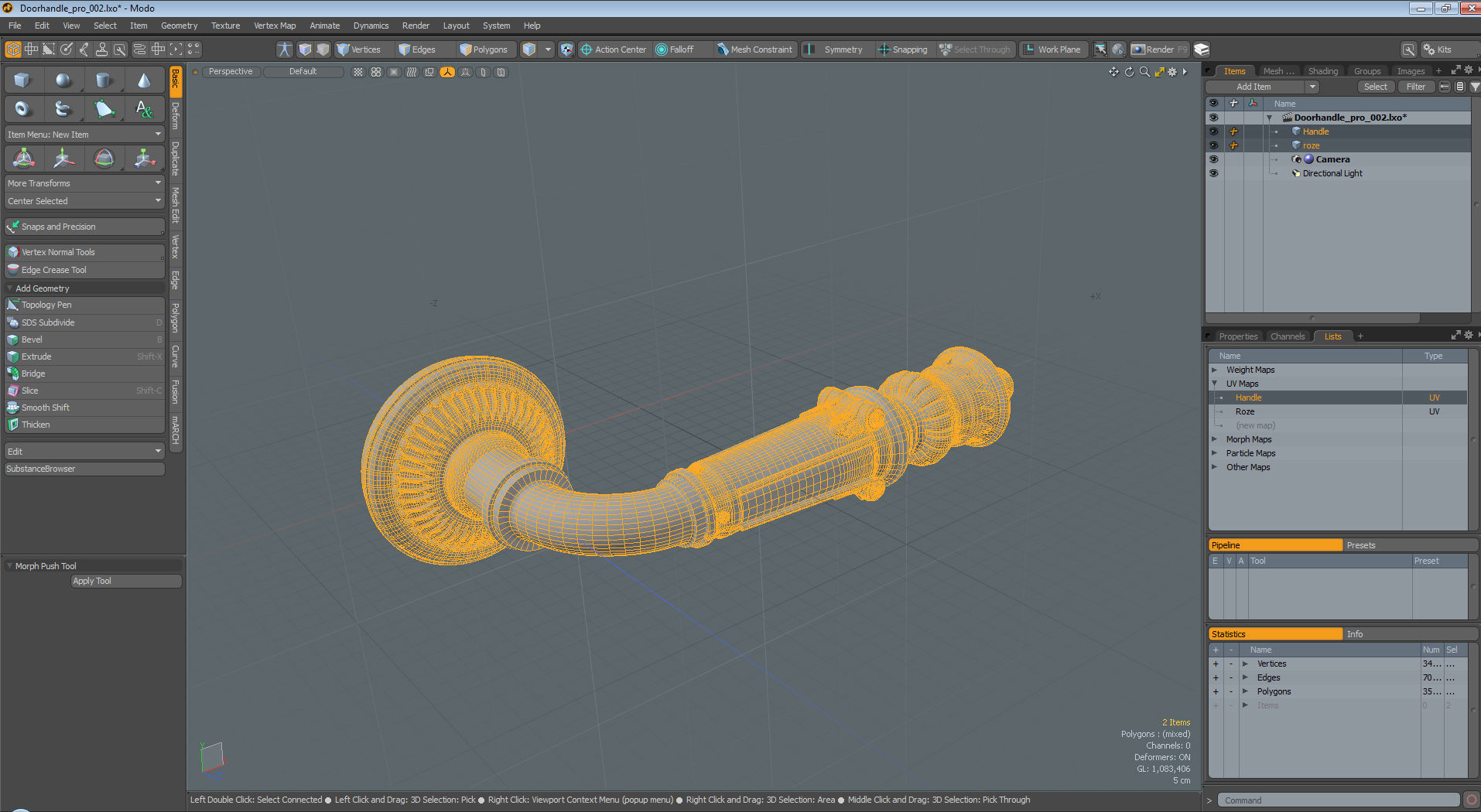 Brass Door Handles 3D model 3D model_2
