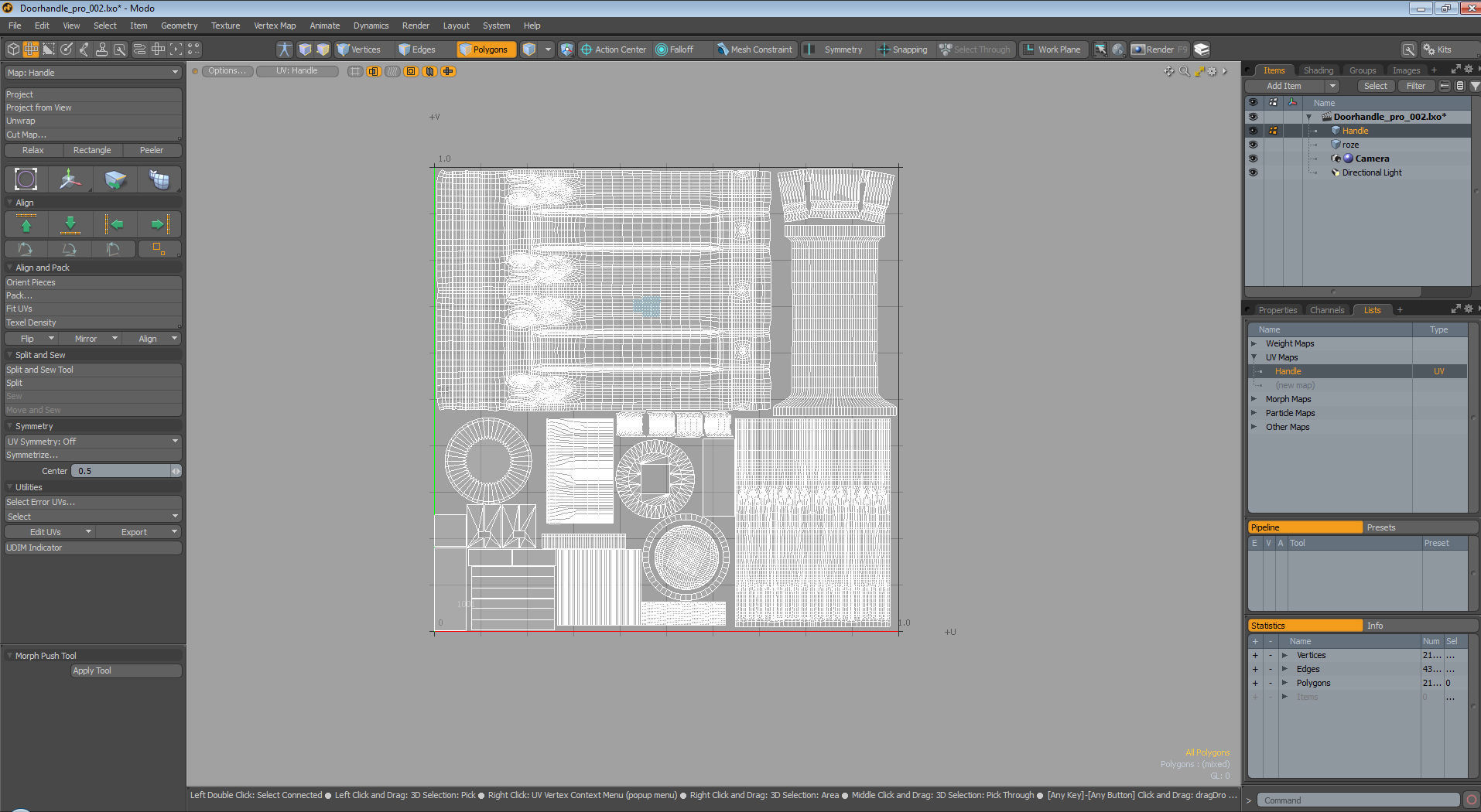 Brass Door Handles 3D model 3D model_4