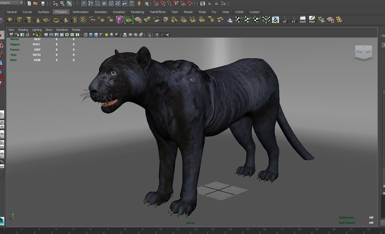 3d Wild Black Panther Rigged Model Low-poly 3D model_28