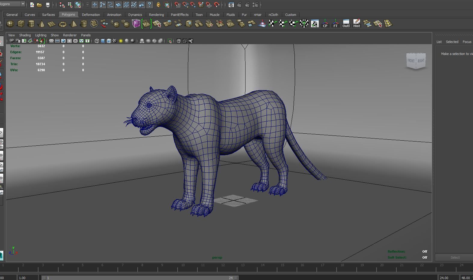 3D Snow leopard Rigged Model Low-poly 3D model_24