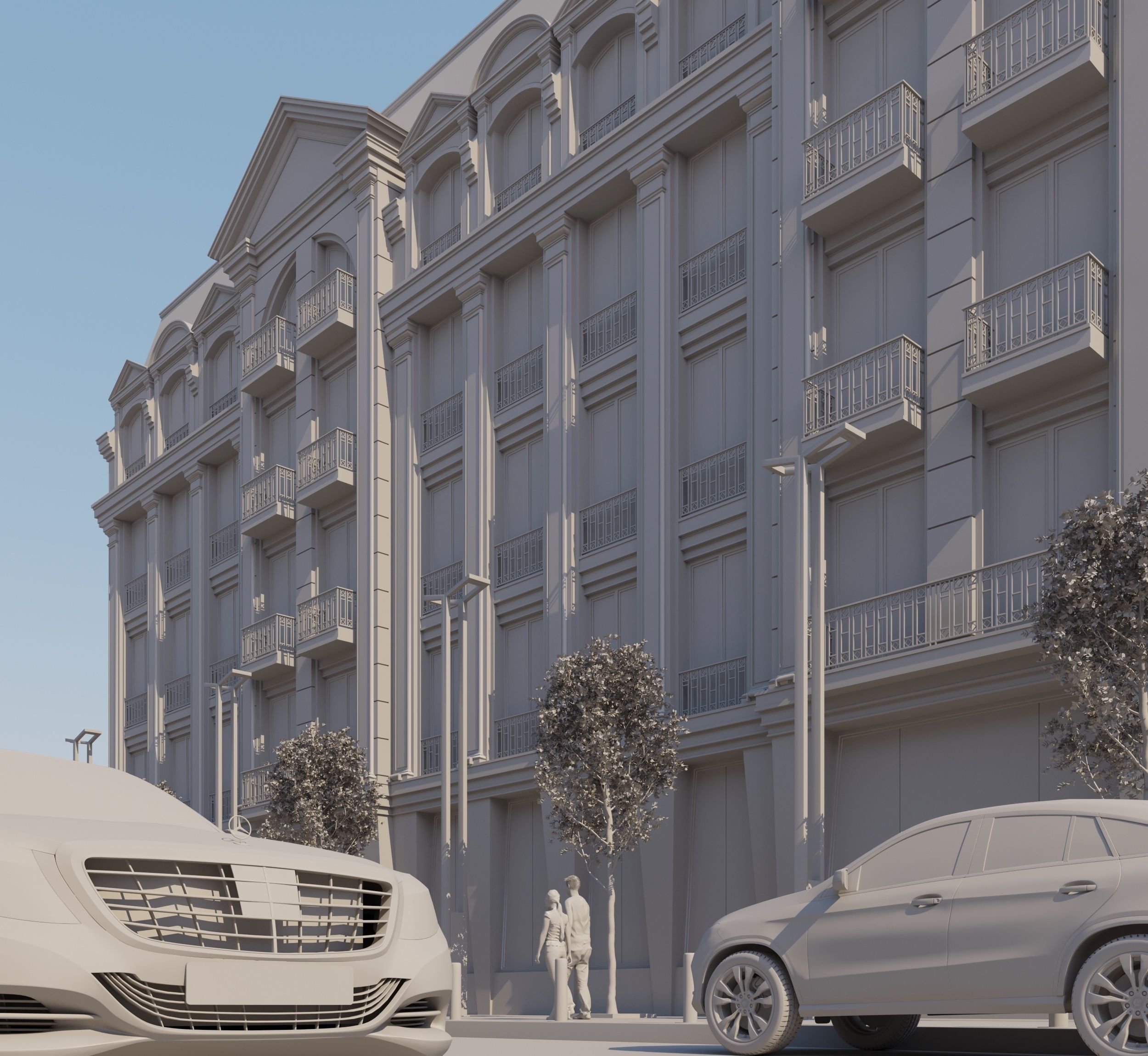 Classical Hotel Building 3D model_22