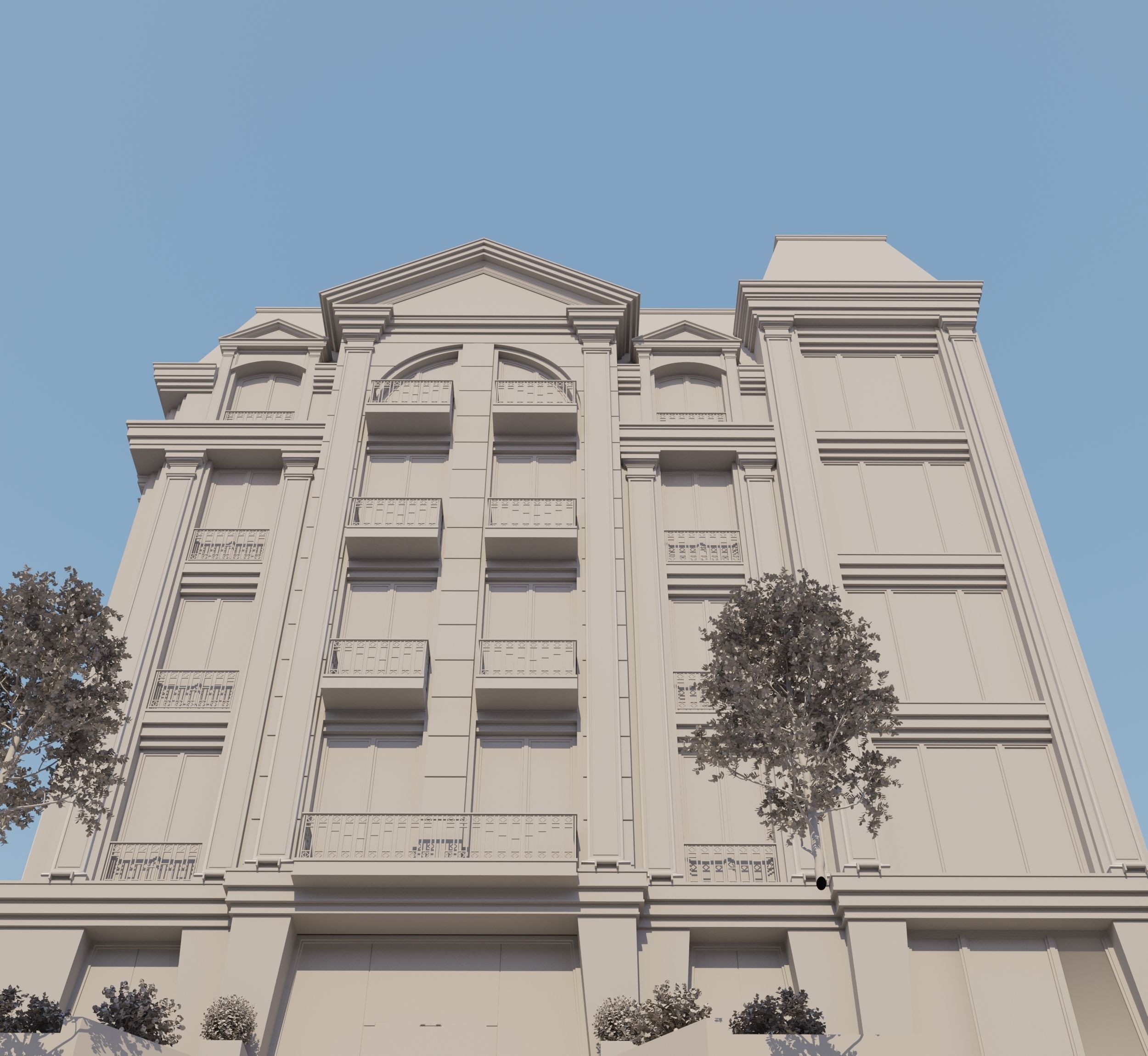 Classical Hotel Building 3D model_13