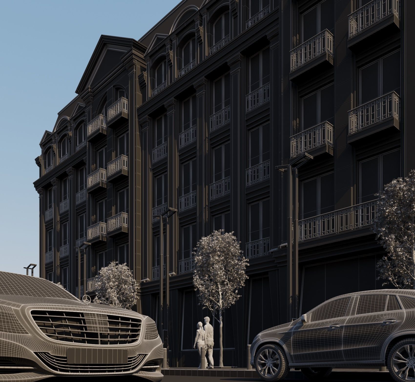 Classical Hotel Building 3D model_23