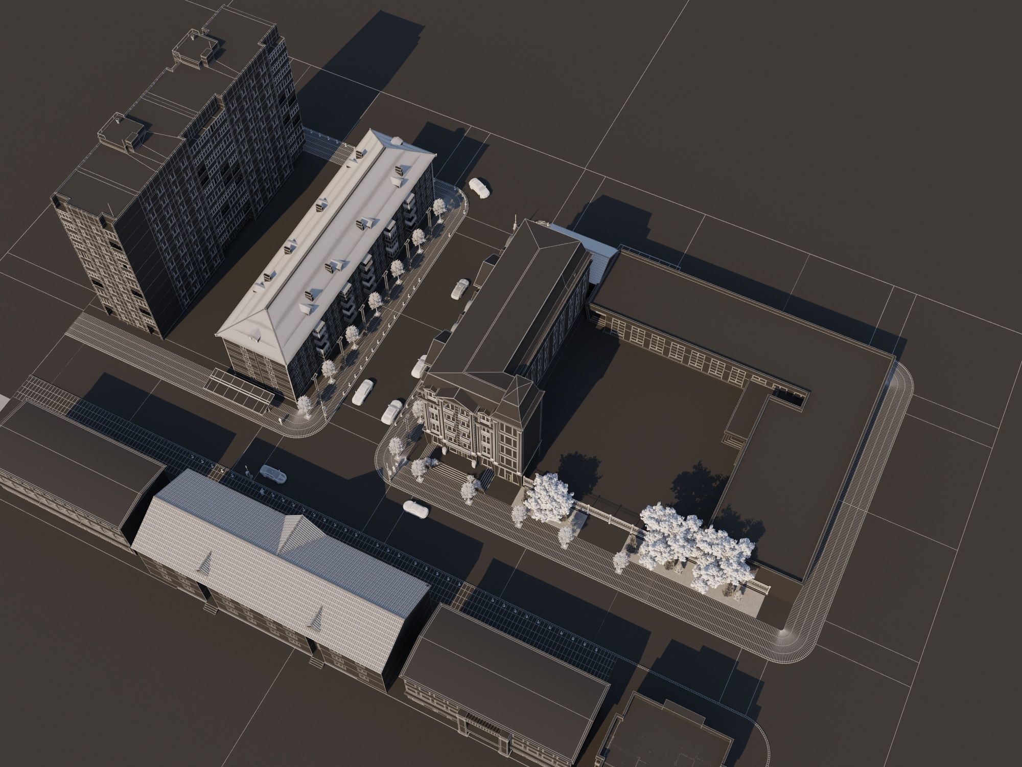 Classical Hotel Building 3D model_29
