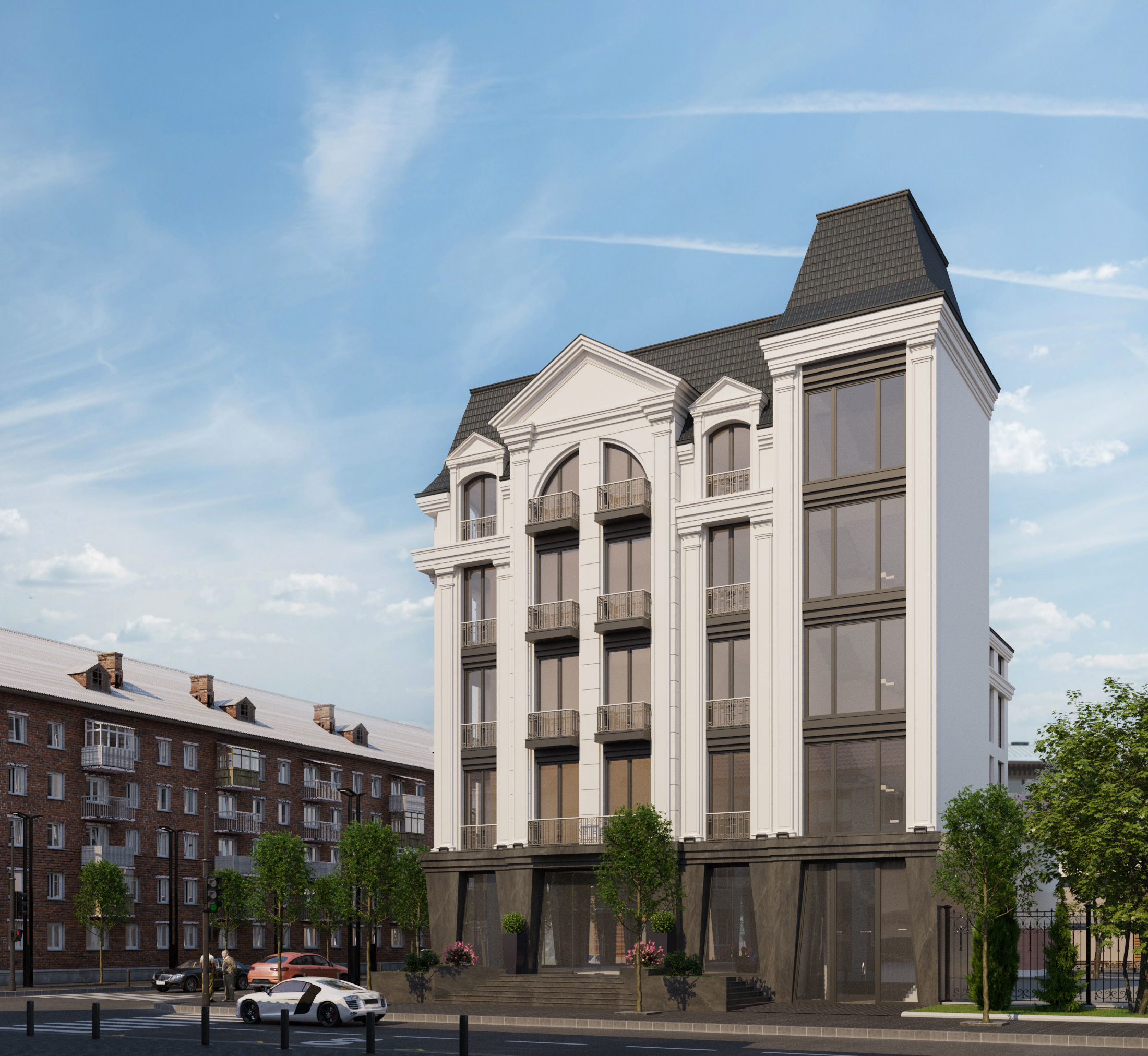 Classical Hotel Building 3D model_3