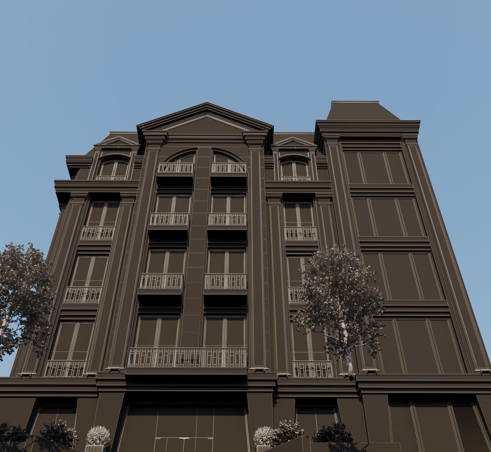 Classical Hotel Building 3D model_14