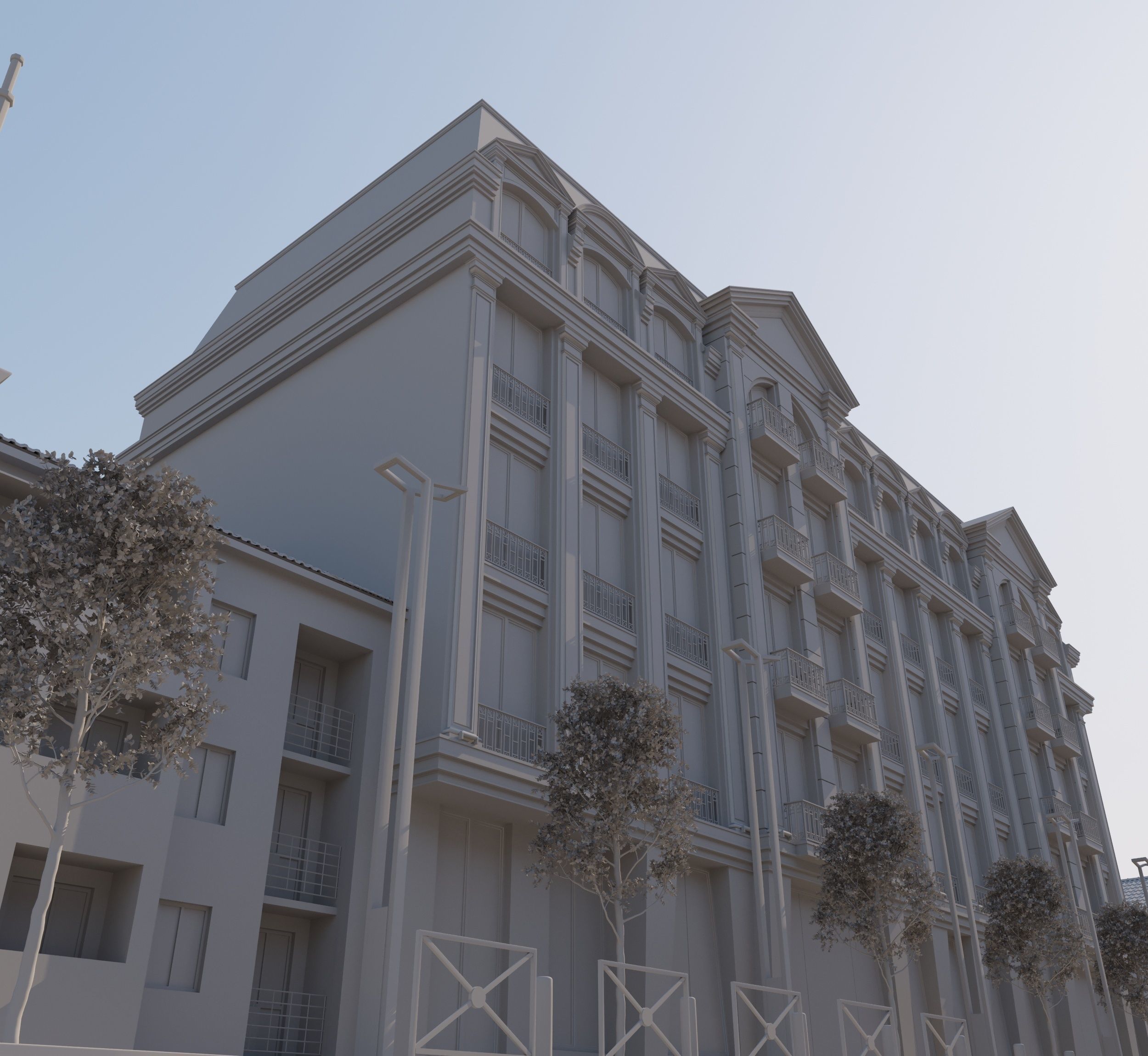 Classical Hotel Building 3D model_19