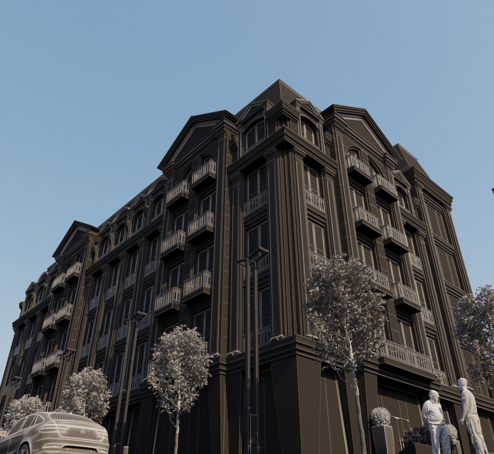 Classical Hotel Building 3D model_17
