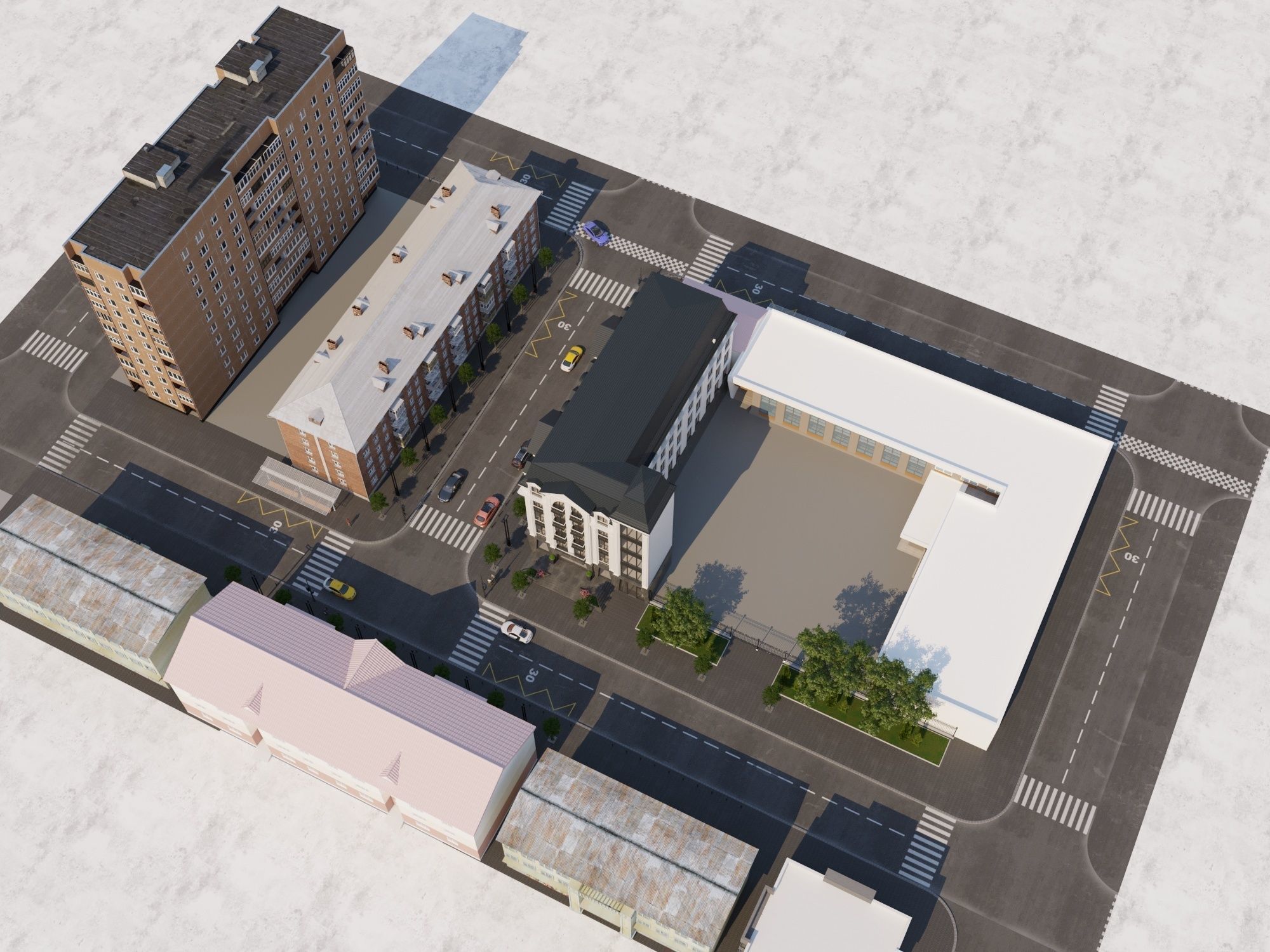 Classical Hotel Building 3D model_27