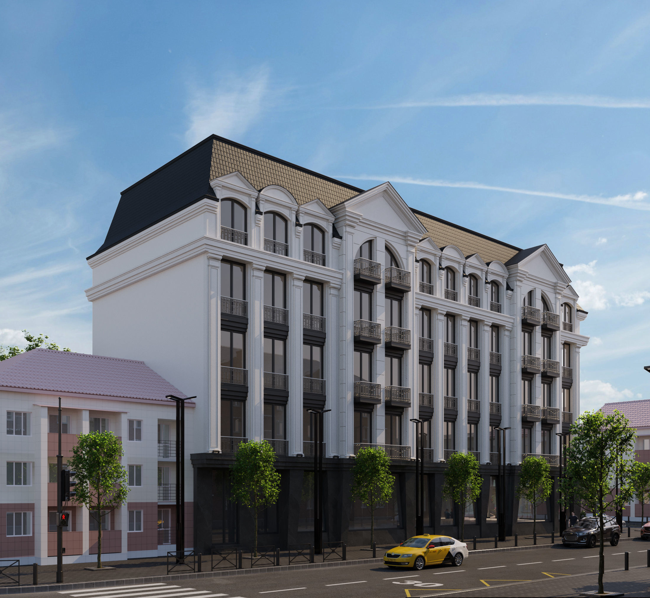 Classical Hotel Building 3D model_6