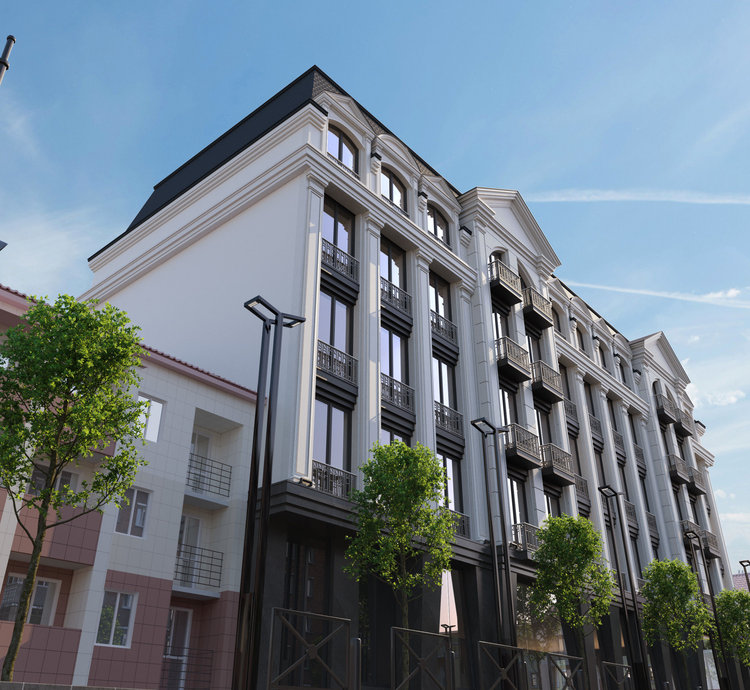 Classical Hotel Building 3D model_18