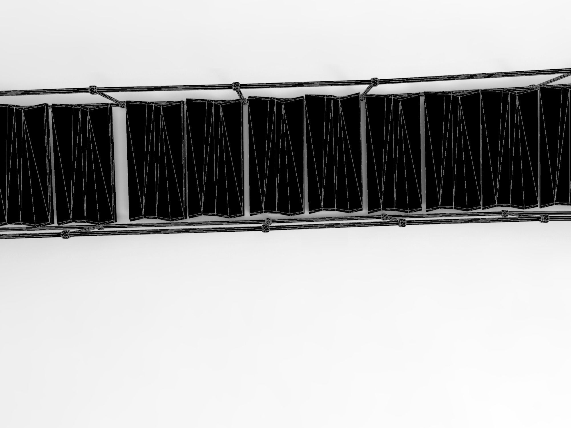 Bridge wooden Low-poly 3D model_5