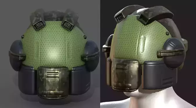 Helmet scifi military combat 3d model 