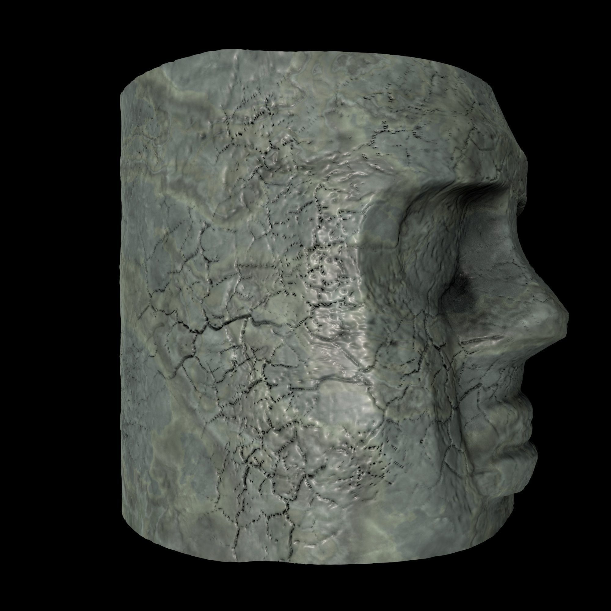 totem cracked rock Free 3D model_5