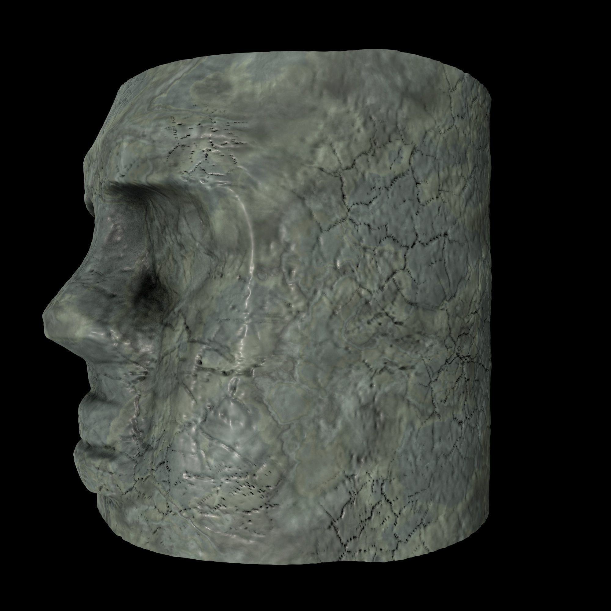 totem cracked rock Free 3D model_1