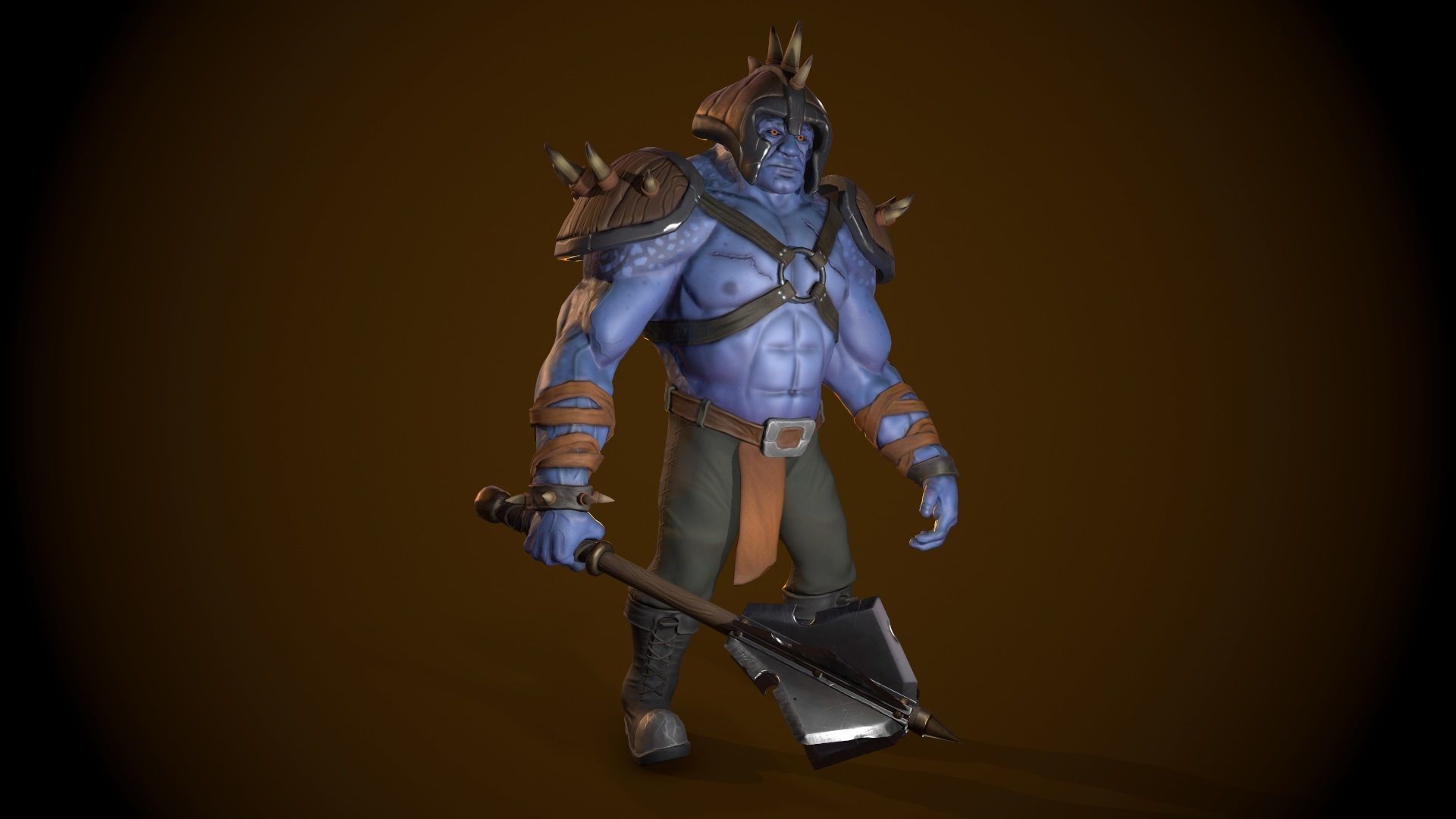 Wuragas Warrior Low-poly 3D model_2